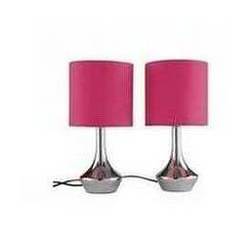 ColourMatch Pair of Touch Table Lamps - Funky Fuchsia.